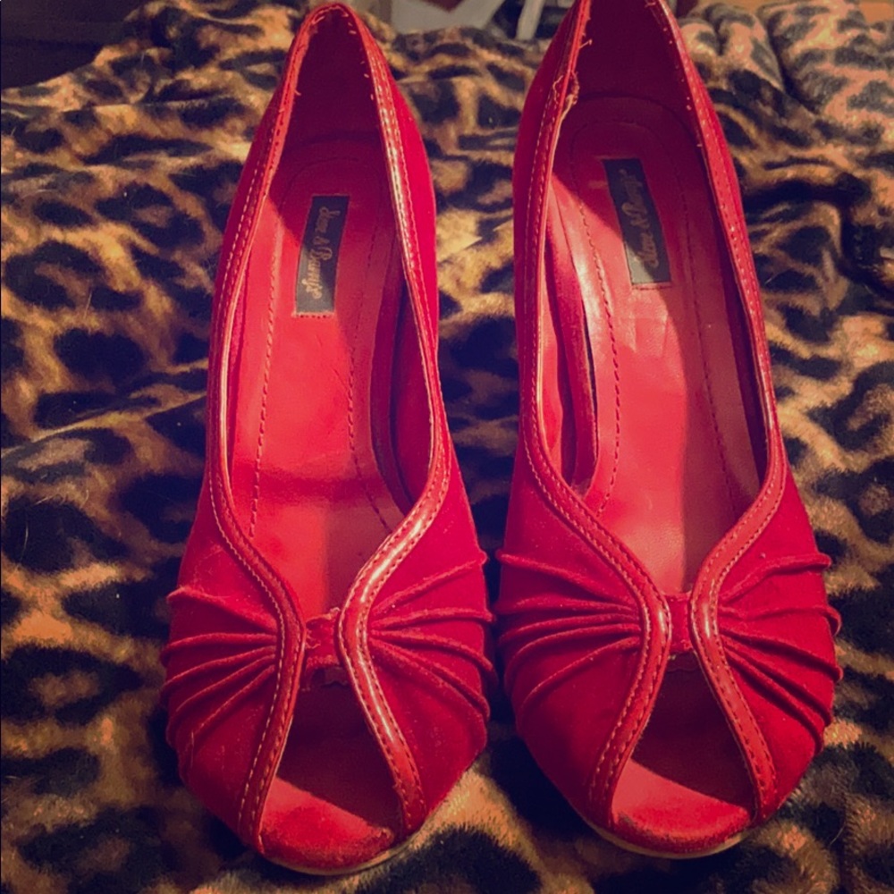 Red suede heels size 8.5- 9 Steve & Barry’s